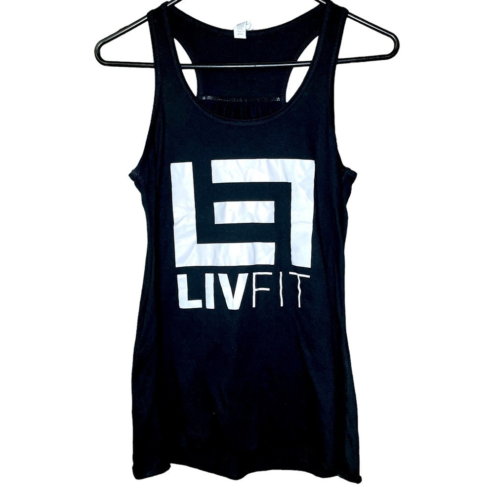 Livefit Women’s Activewear Workout Running Tank Top Black White Medium